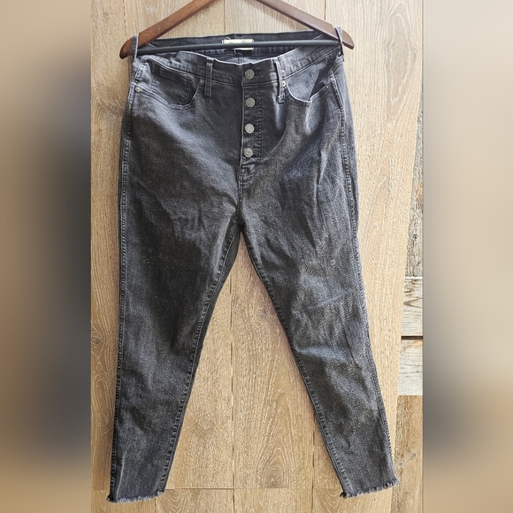 Madewell Button Fly Charcoal Denim Jeans - Picture 1 of 6